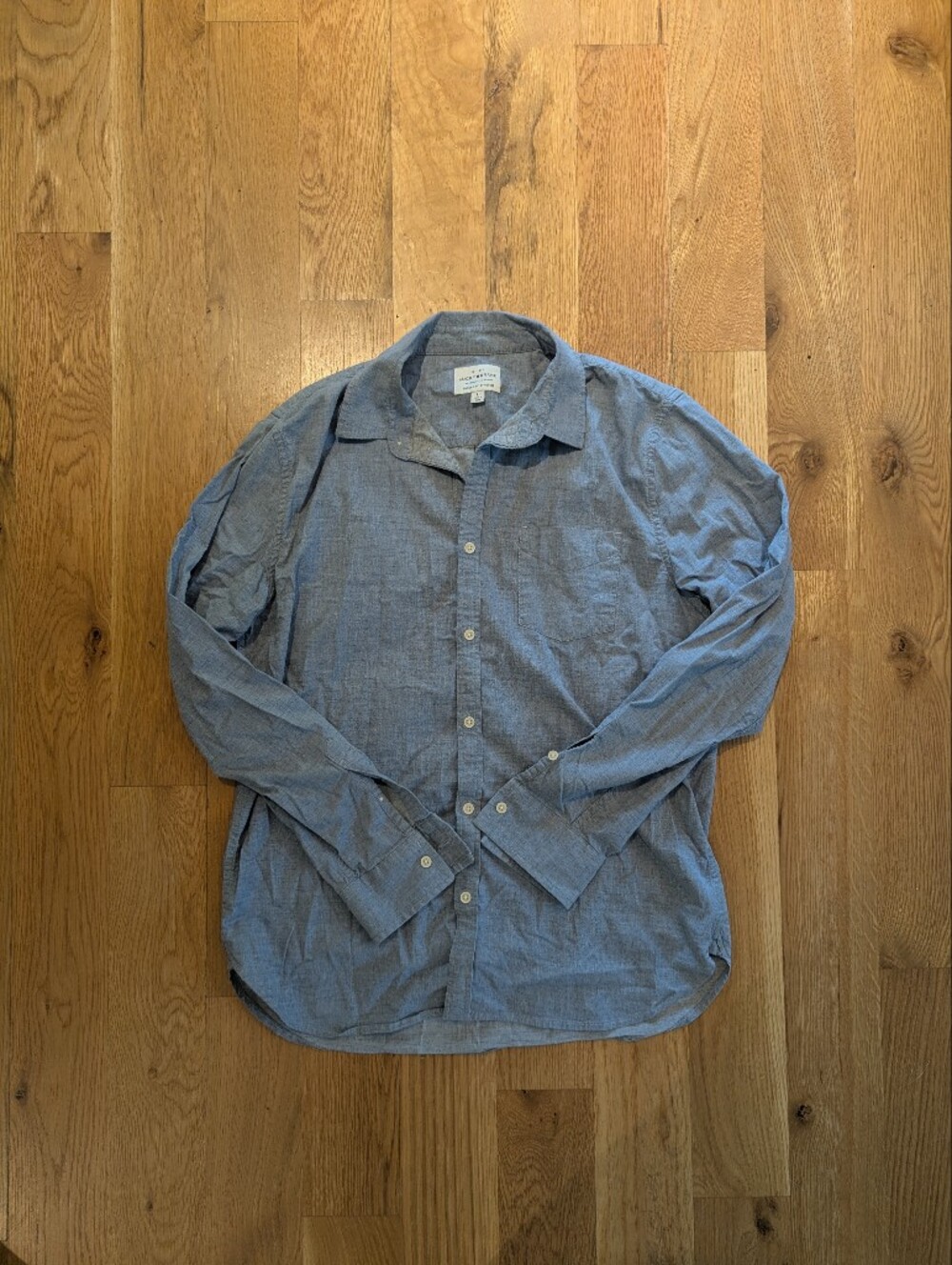 Lucky Brand Light Blue Chambray Long-Sleeve Button-Down Shirt